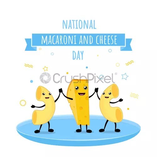 Create meme: national macaroni day, vector illustration, holiday postcards