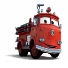 Создать мем: пожарная машина тачки рэд, пожарная машинка, пожарная машина мультяшная