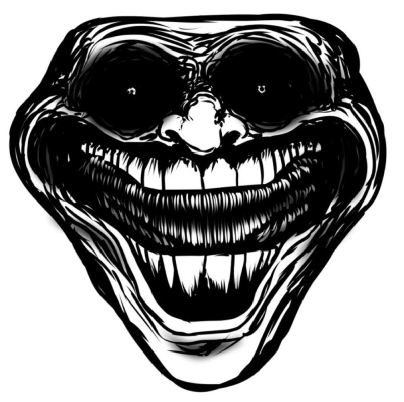 Create meme: trollface face, scary faces trollface, evil trollface