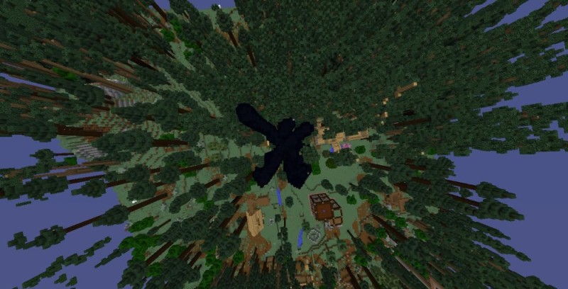 Создать мем: скриншот, деревня из тёмного дуба в майнкрафте, redwood taiga hills m биом