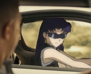 Create meme: anime meme, the car, evangelion Misato