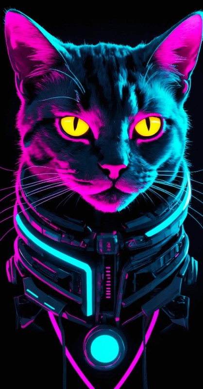 Create meme: cyber cat, cyber cat, cybercote