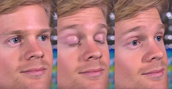 Create meme: meme guy , MEM blinking guy, drew Scanlon meme