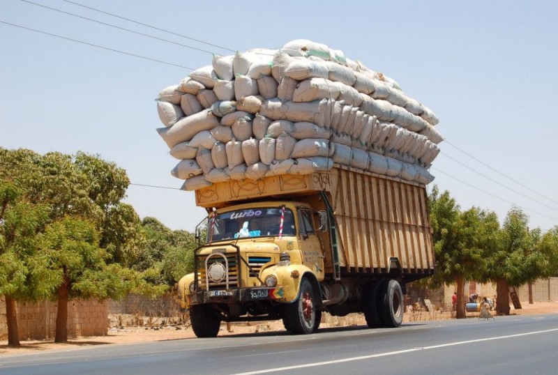 Create meme: truck, overloaded car, overload 