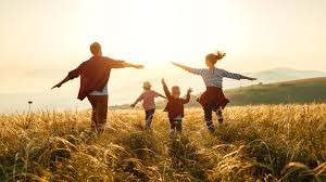 Create meme: Happy family in the field, people, happy people 