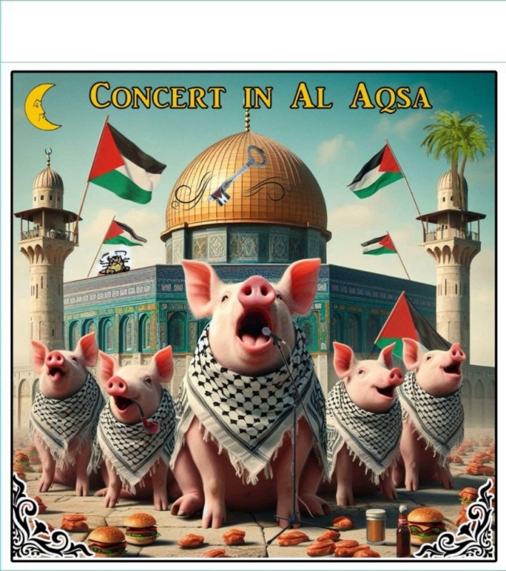 Create meme: pig , palestine meme, pigs