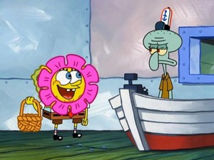 Создать мем: bts spongebob, spongebob squarepants, funny pictures of spongebob flower