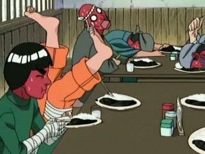 Create meme: rock Lee kick, Gai Sensei and rock, rock Lee uses the technique to Gaara