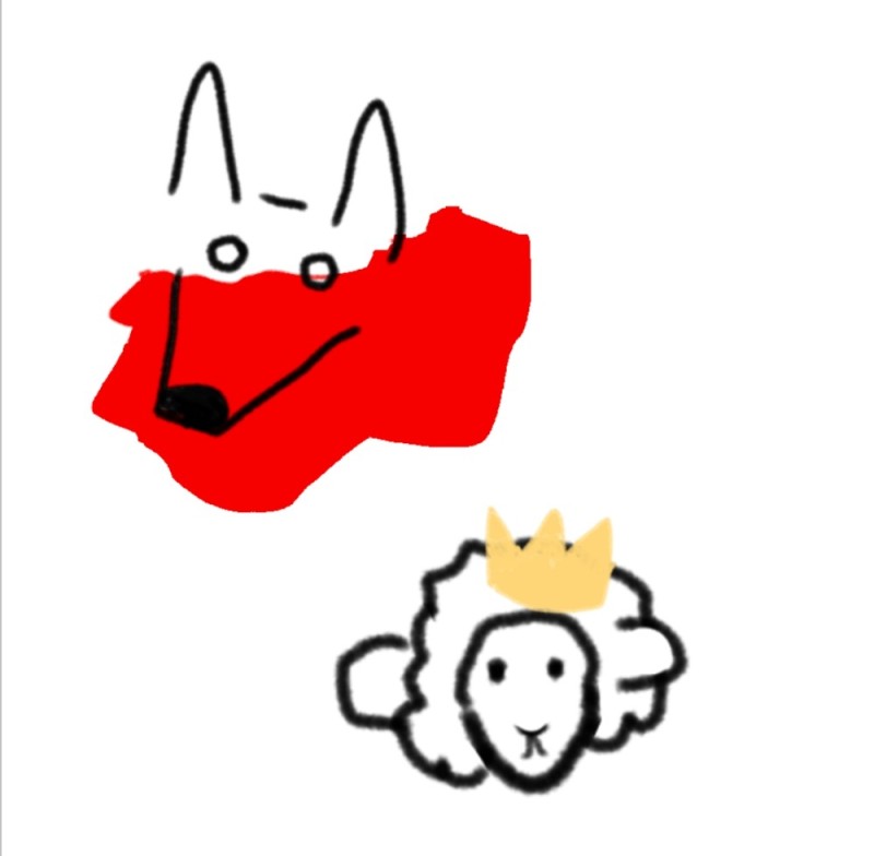 Create meme: the sheep in the crown, people, The sheep drawing