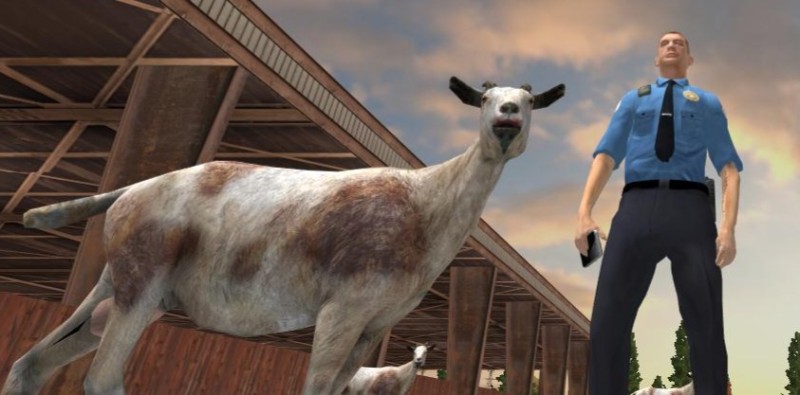 Create meme: goat simulator 3, goat simulator, goat whale simulator