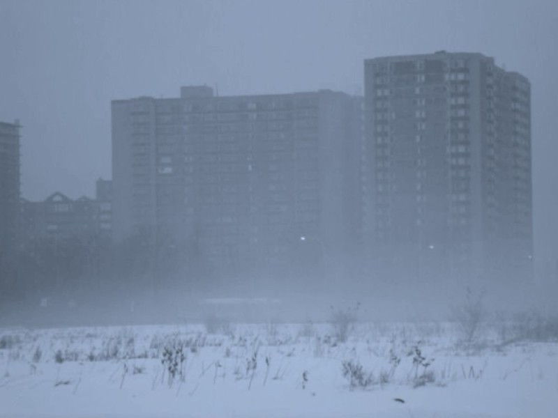 Create meme: winter in northern butovo, winter fog in the city, coastal fog