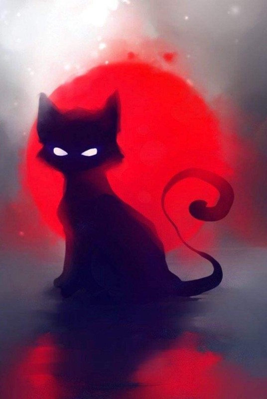 Create meme: the cat demon , cat art, cat art