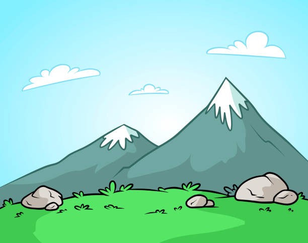 Create meme: cartoon mountains, cartoon mountain, clipart mountains