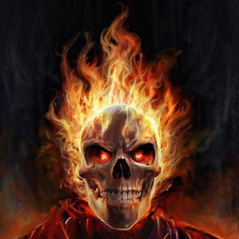 Create meme: ghost rider zaratos, ghost rider drawings, skull on fire