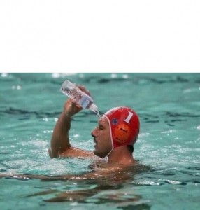 Create meme: water pool swimmers, the man in the pool, throw water, a swimmer pours water in the pool