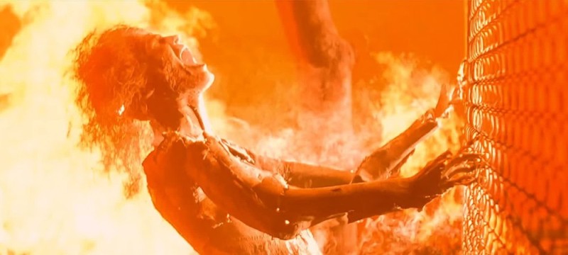 Create meme: Sarah Connor is on fire, Terminator 2 Sarah Connor's Dream, heat