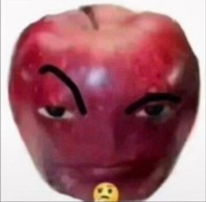 Создать мем: мем сатана, apple, яблоко с лицом