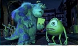 Create meme: monsters Inc cartoon 2001, Mike wazowski, monsters Inc.