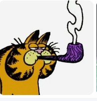 Create meme: garfield , garfield with a pipe, krunker io