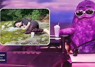 Create meme: grimace shake, violet, purple grimace