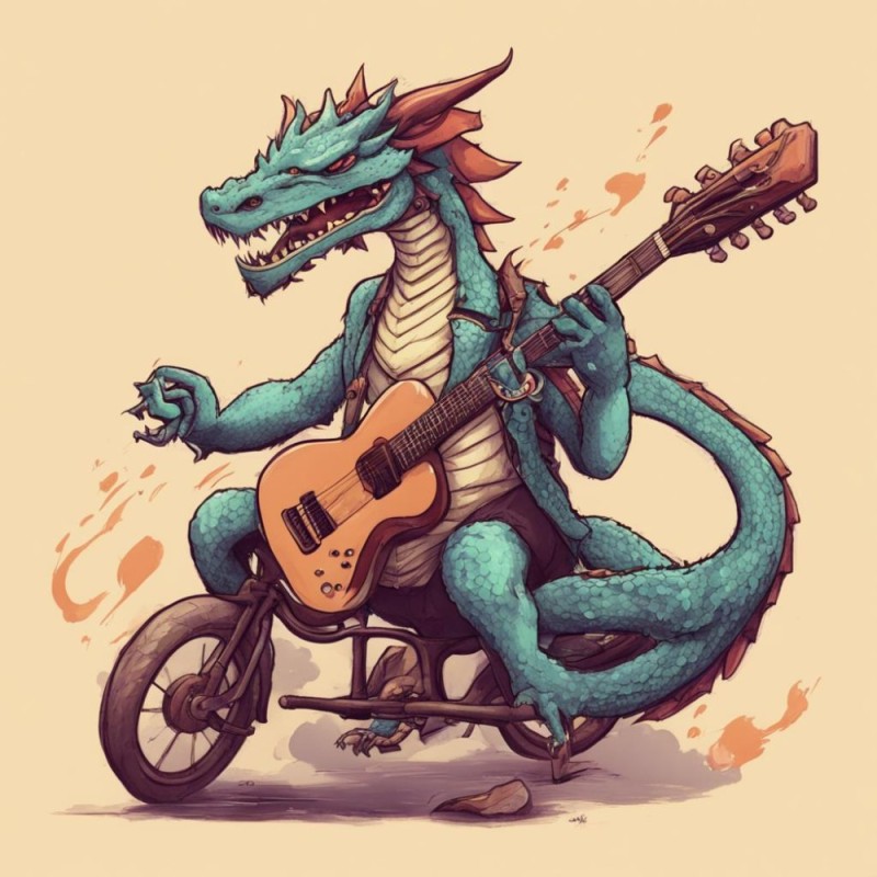 Создать мем: динозавр с гитарой, mlp лорд дракон торч, синий дракон