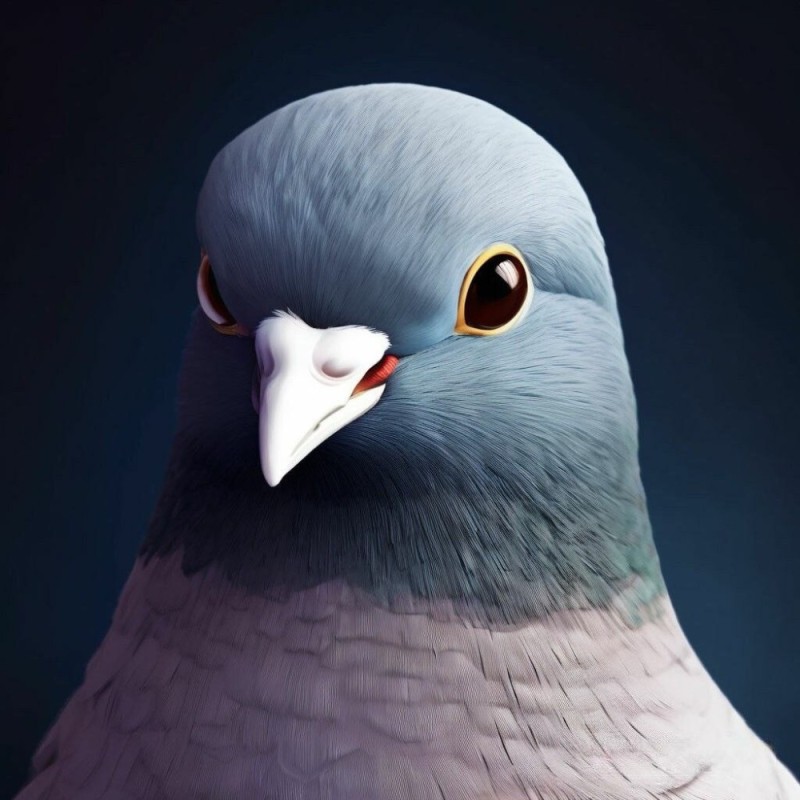 Create meme: Pigeon in, blue pigeon, blue pigeon beak