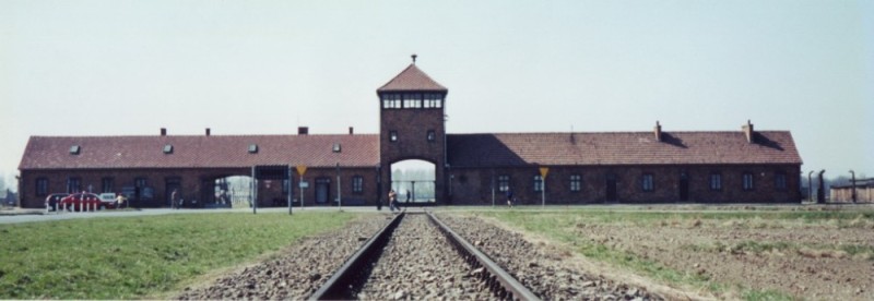 Create meme: auschwitz birkenau, Auschwitz-Birkenau Auschwitz concentration camp, The main gate of the Birkenau camp (Auschwitz 2)