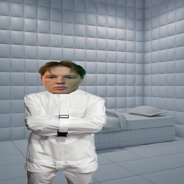 Create meme: white room in a mental hospital, the soft room of the mental hospital, straitjacket