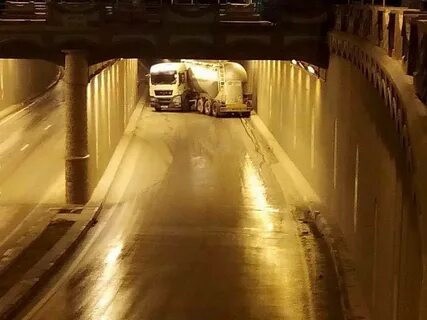 Create meme: truck in the tunnel, Lefortovsky tunnel Moscow, flesh tunnel