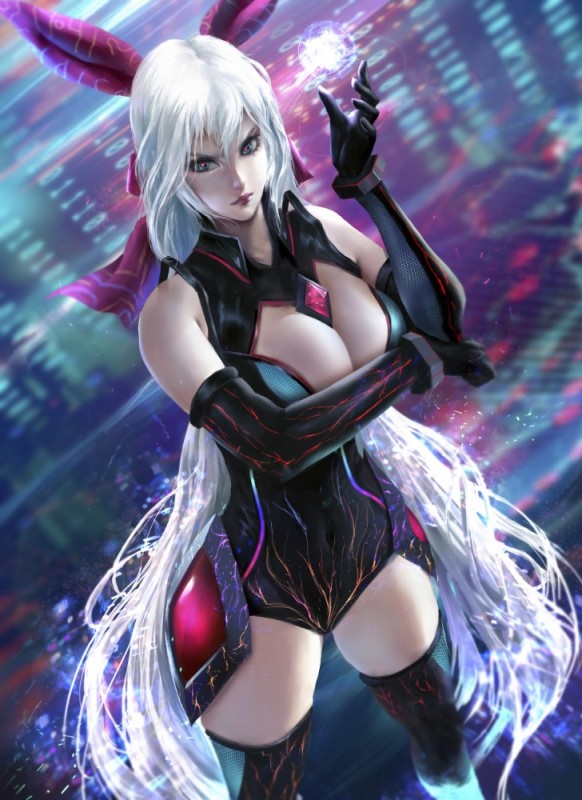 Create meme: Aranea highwind, cyberpunk girl, anime art