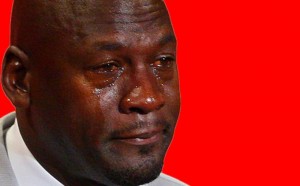 Create meme: photos of a crying black man, crying black man, Michael Jordan