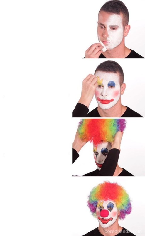 Create meme: clown memes, Make-up clown, the clown meme