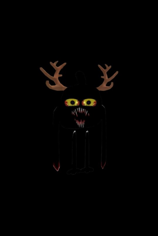 Create meme: crazy deer, darkness, in the dark