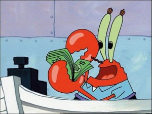 Create meme: Mr. Krabs I like money, Eugene Krabs