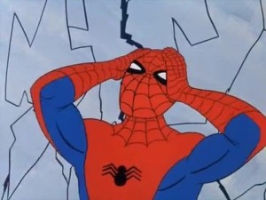 Создать мем: человек паук мем ничего не узнает, мем с человеком пауком и бинколам, человек-паук