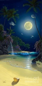 Create meme: night beach drawing, Moonlight, beautiful lake under lanoiraude