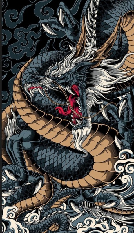 Создать мем: дракон япония, рюдзин дракон, китайский дракон