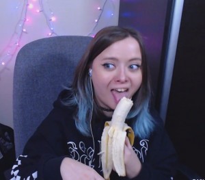 Create meme: selfie with a banana girls, Girl, a photo with a banana in your mouth