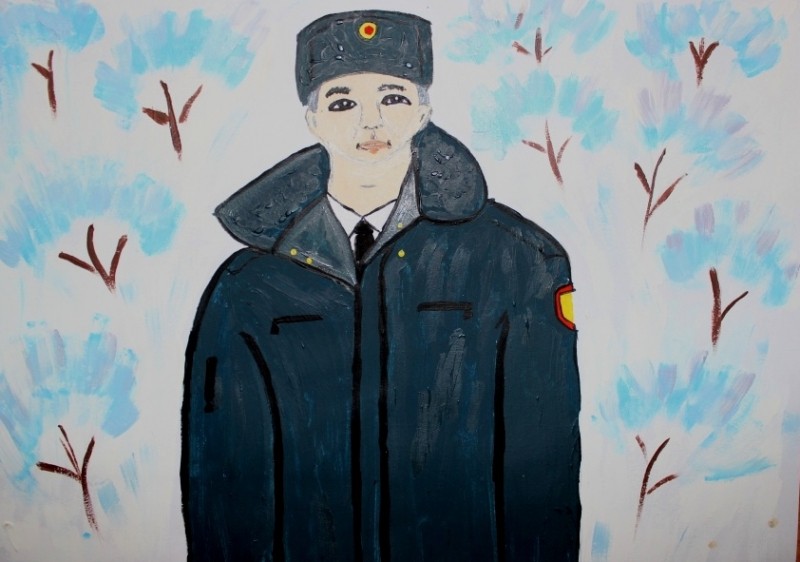Create meme: figure , drawings dedicated to the Ministry of Internal Affairs, a policeman through the eyes of children