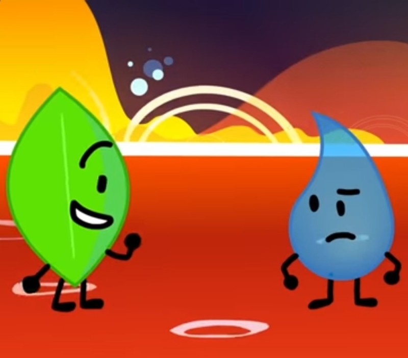 Create meme: bfdi characters, bfb leafy, bfdi firey