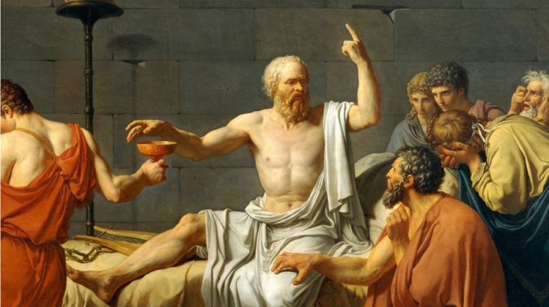 Create meme: jacques louis david the death of Socrates, the philosopher Socrates, Socrates painting