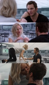 Create meme: kiss on the table, memes from the movie passengers about the stomach