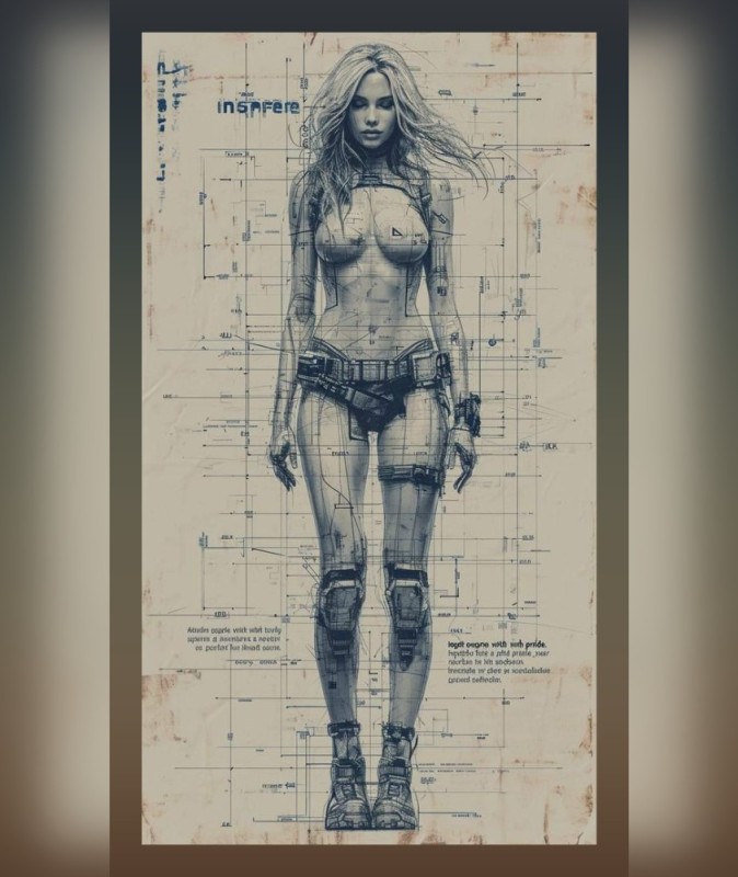 Create meme: Human proportions by Bammes Gottfried, girl robot, robot sketch