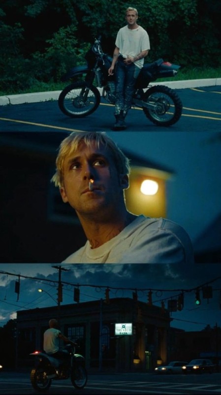 Create meme: a place under the pines, Ryan Gosling A place under the pines, a place under the pines motorcycle