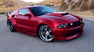 Create meme: red Mustang, photos cars Ford Mustang, ford Burgundy on the background of nature