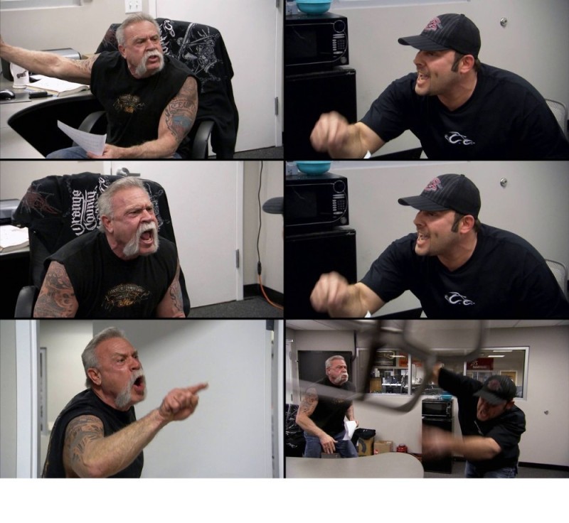 Create meme: American chopper, american chopper meme, american chopper swearing