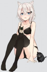 Создать мем: аниме neko keyhole bra, милая тянка, аниме неко