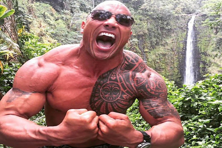 Create meme: Dwayne the rock , johnson's rock tattoo, johnson's rock tattoo