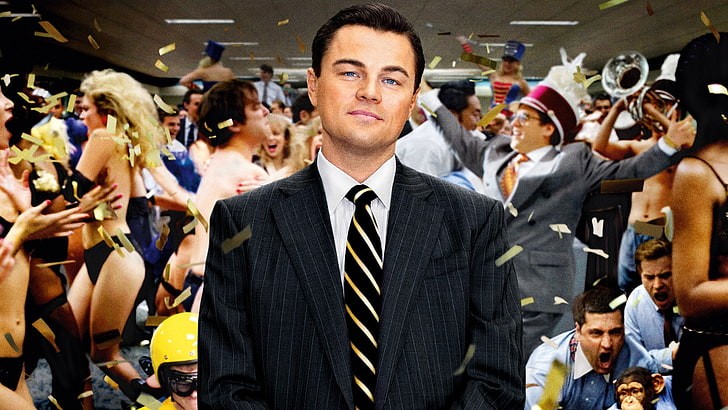 Create meme: Leonardo DiCaprio the wolf of wall street, the wolf of wall street, lobo de wall street