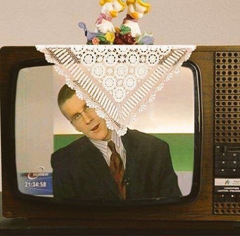 Create meme: No, listen to me., Grandma's TV, a napkin on the USSR TV